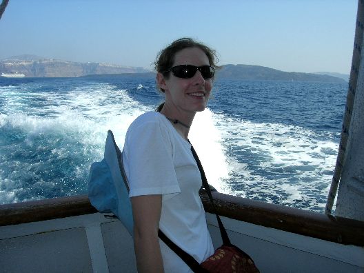 Boat between Santorini and Naxos